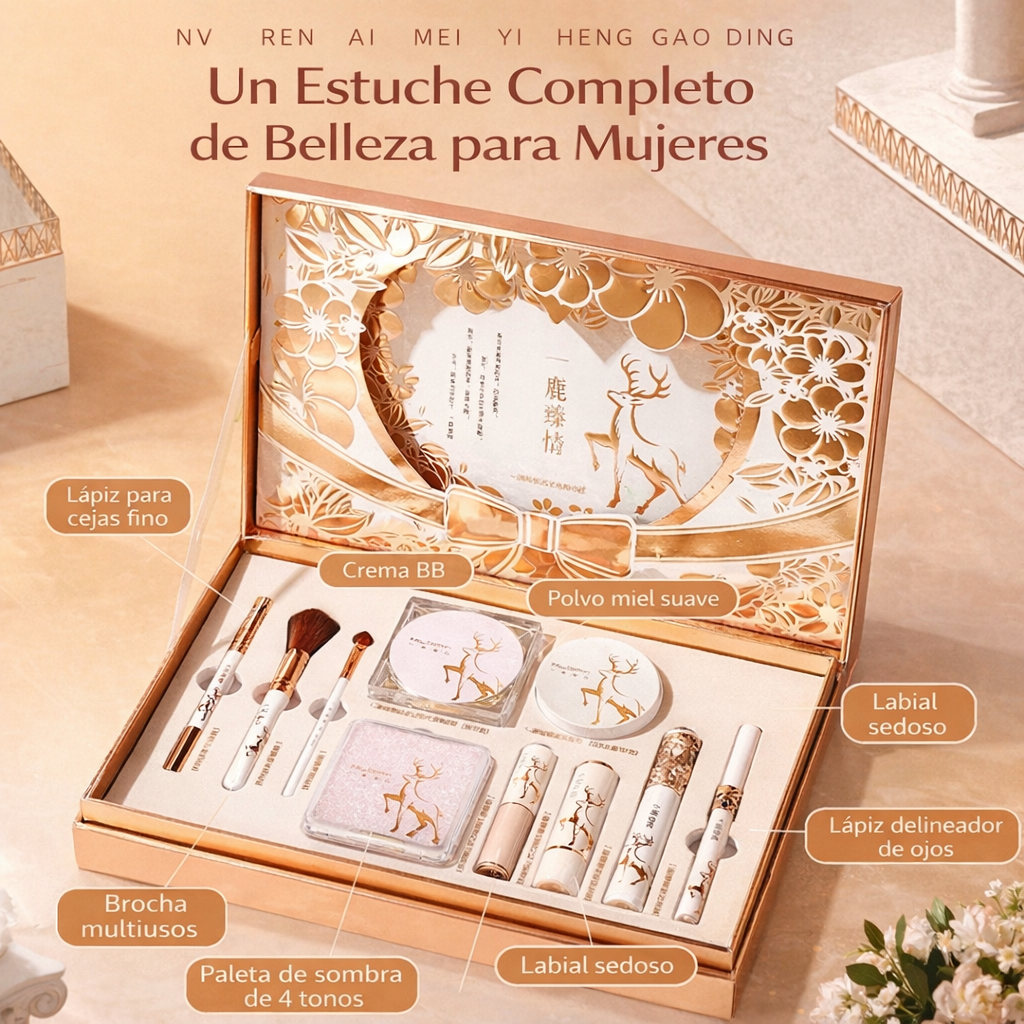 HLOFF Set de maquillaje de lujo con diseño artístico (Luxury Makeup Gift Box)