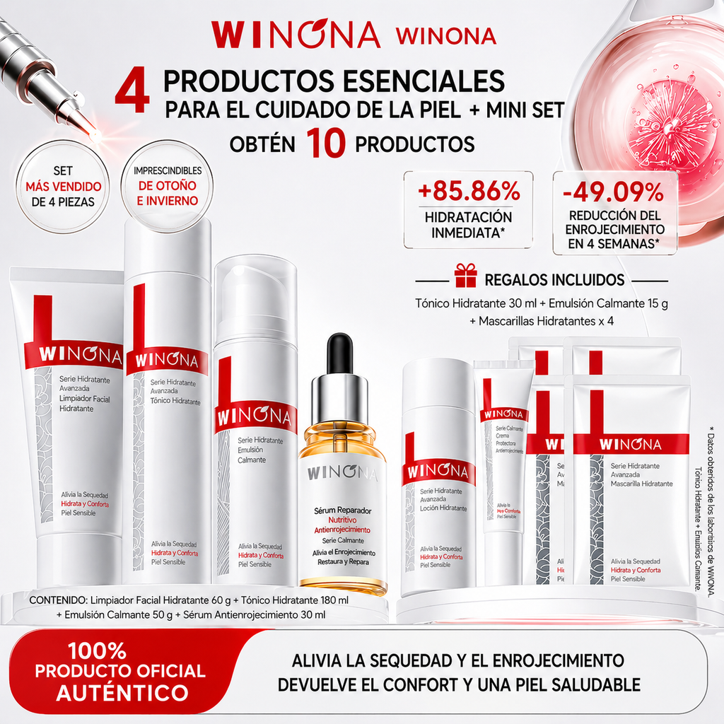 WINONA Set Reparador Antirojeces e Hidratación Profunda (10 productos)
