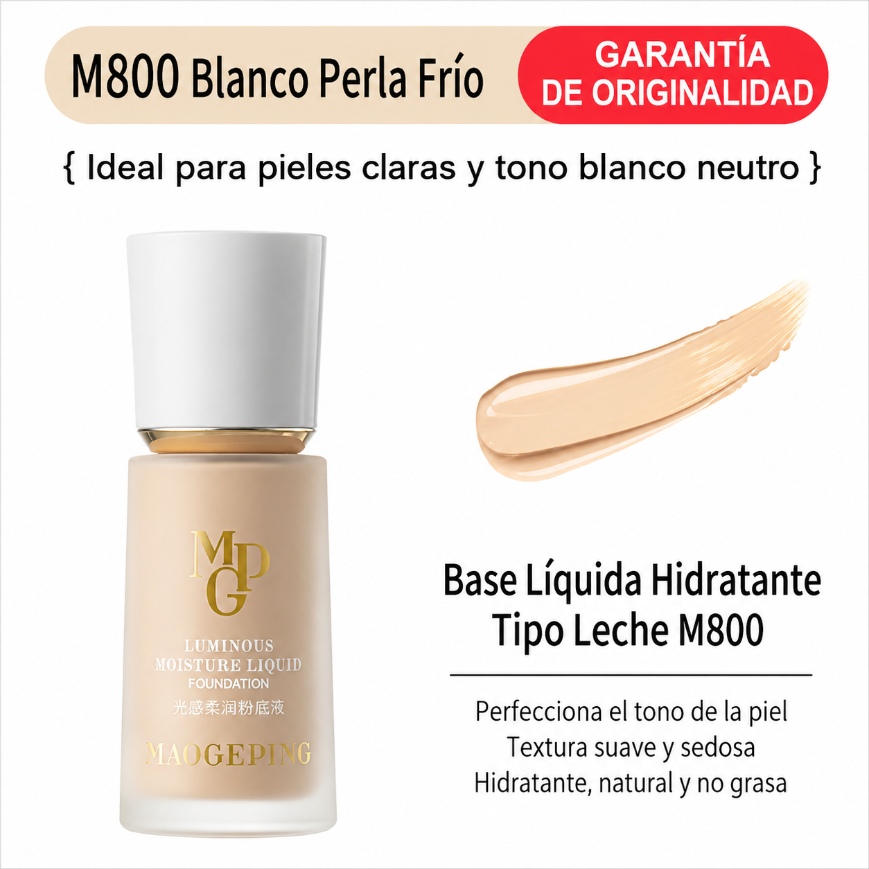 MAOGEPING Base Líquida Hidratante Luminosa (30ml/5ml)