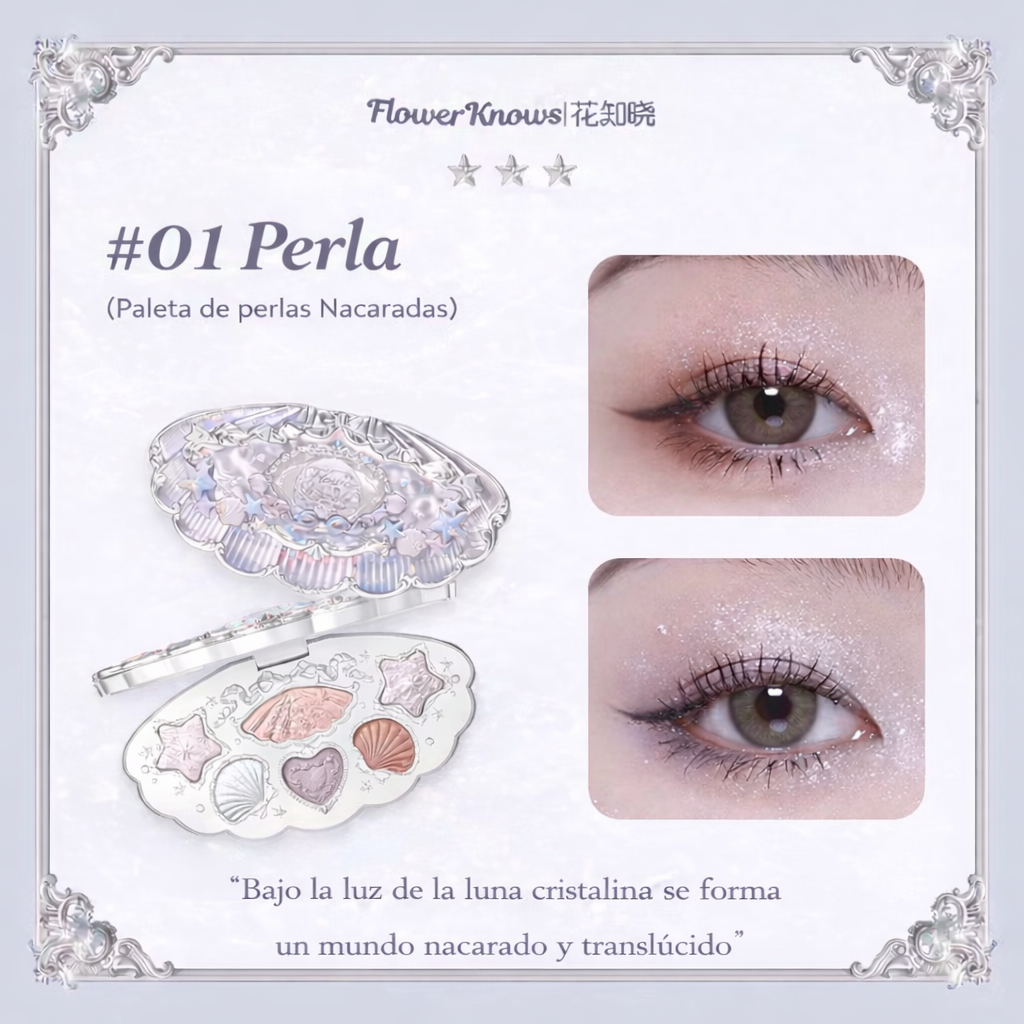 FLOWER KNOWS Moonlight Mermaid Five-Color Jewelry Eyeshadow Palette