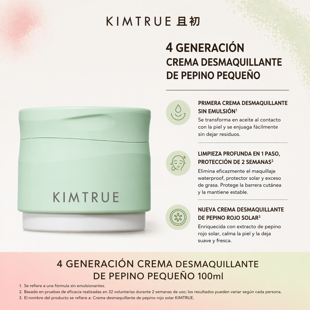 KIMTRUE Crema Desmaquillante de Pepino (100ml)