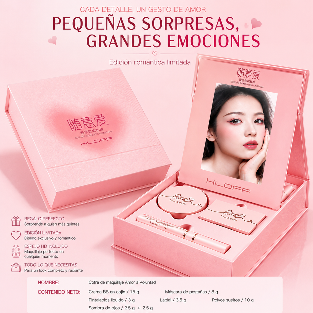 HLOFF Cofre de Maquillaje “Amor a Voluntad” – Edición Romántica Limitada